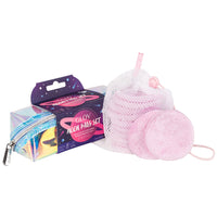 Moon Pads Set, lot de 10 disques réutilisables dans une trousse holographique – 
